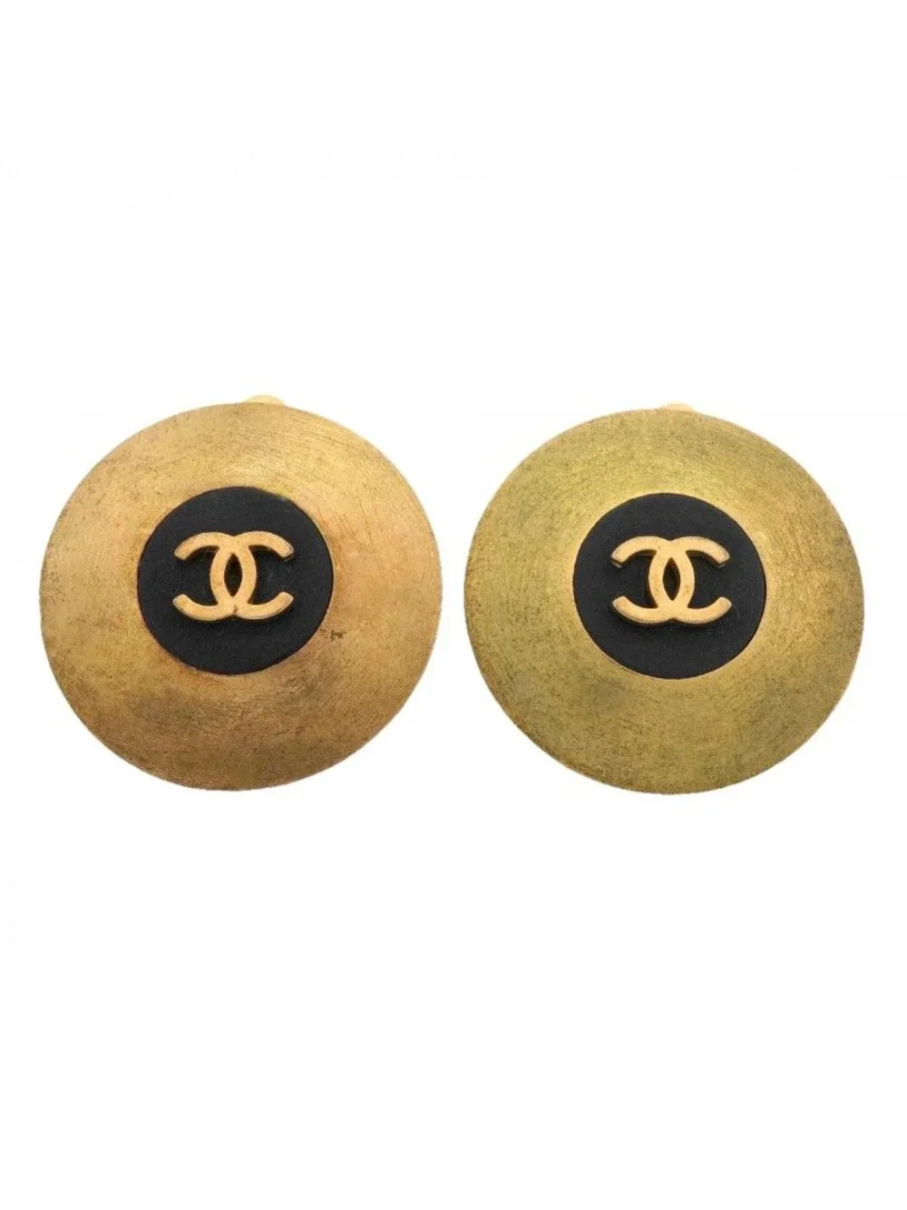 Chanel Earrings Vintage CC Logo Round